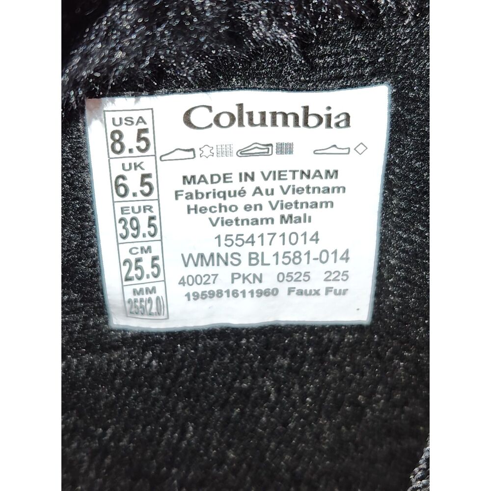 Columbia Ice Maiden II Waterproof Winter Boots Women’s 8.5 Black - Picture 9 of 10